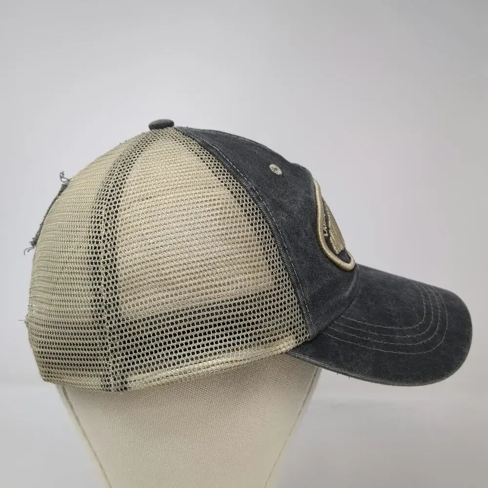 RawMa New Orleans Saxophone Trucker Hat Gray Beige One Size Mesh Snapback Patch